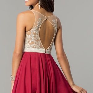 Short burgundy prom dress
